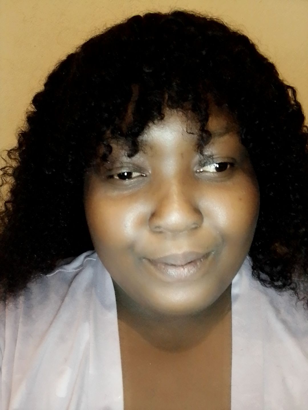 Customer photo review of Brazilian Kinky Curl Fringe - Gabby