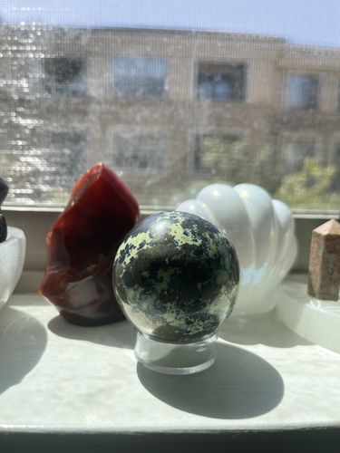 Customer photo review of RARE FIND 💎: Serpentine w/ Pyrite Sphere
