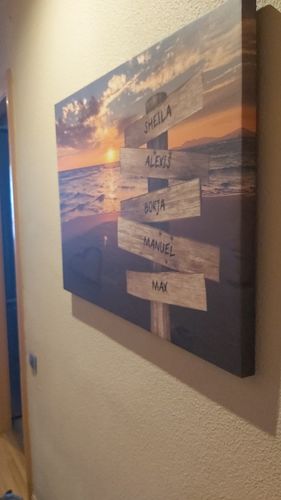 Customer photo review of Lienzo personalizado Corazon en la Playa