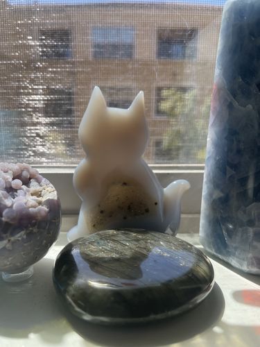 Customer photo review of Agate Cat w/ Druzy