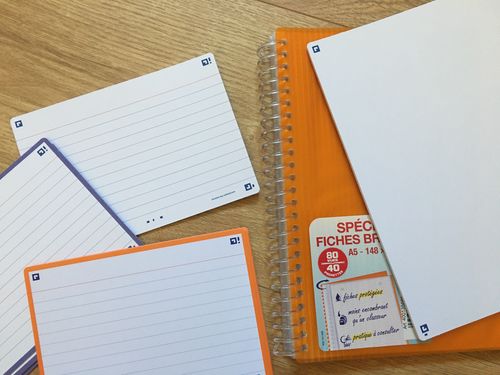 Avis photo d'un client sur Flashcards FLASH 2.0 OXFORD # 80 cartes 10,5 x 14,8 cm - ligné