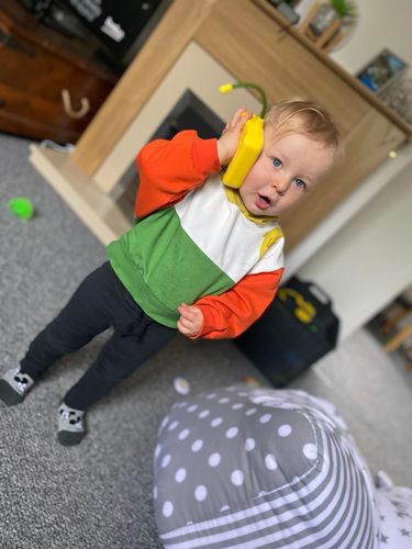 Customer photo review of Colour Block Hoodie