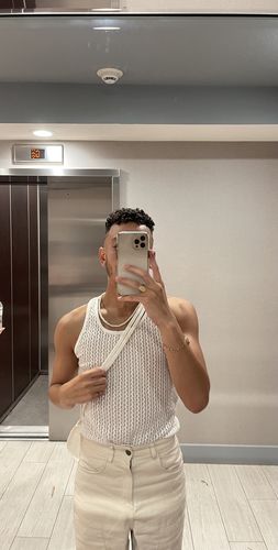 Customer photo review of Mens Leisure Mesh Vest SKUI94901