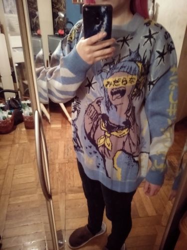 Customer photo review of Harajuku Style "Crazy" Knit Sweater