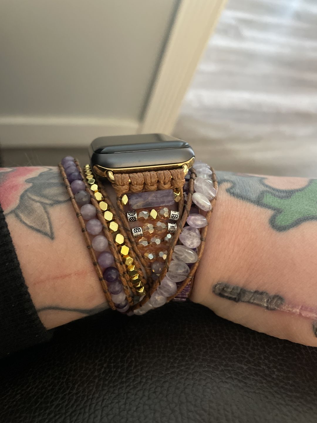Customer photo review of Purple Jade Magical Apple Watch Strap