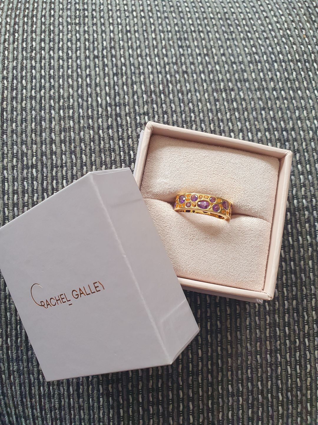 Customer photo review of Amethyst Lattice Band Ring