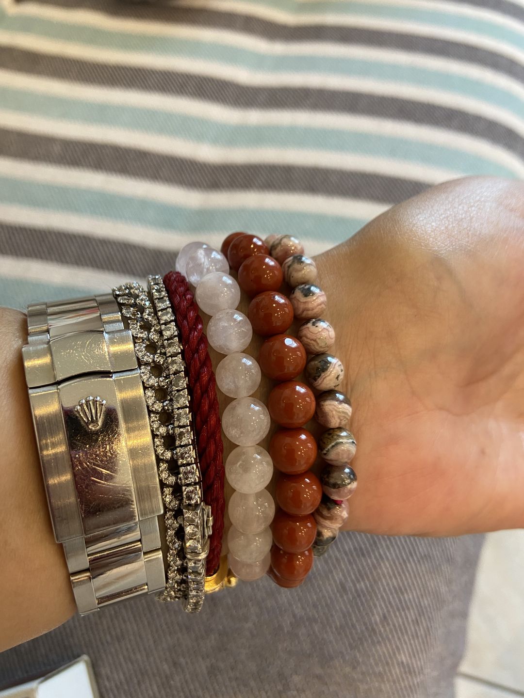 Customer photo review of Bracelet Jaspe Rouge 8mm