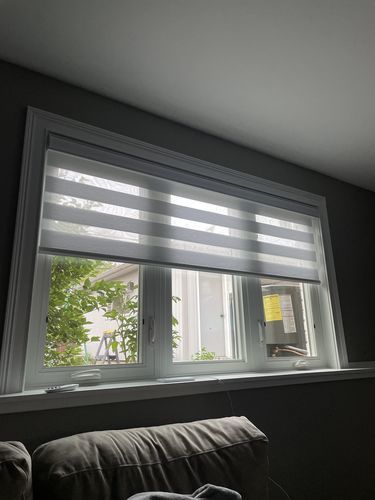 Customer photo review of SmartWings Motorized Zebra Shades Translucent 75mm