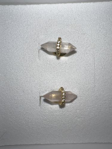Customer photo review of Rose Quartz Studs