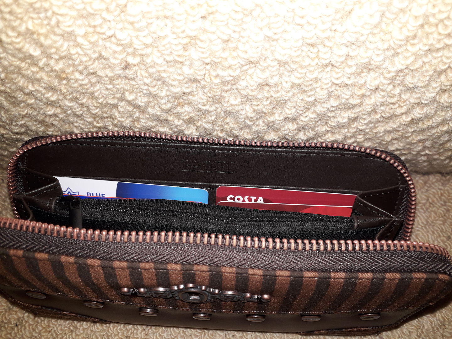 Customer photo review of Brown Stripe Wallet