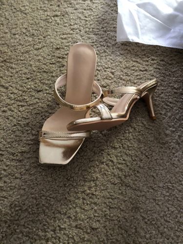 Customer photo review of Petite Size Slip On Heeled Strap Sandals BS223