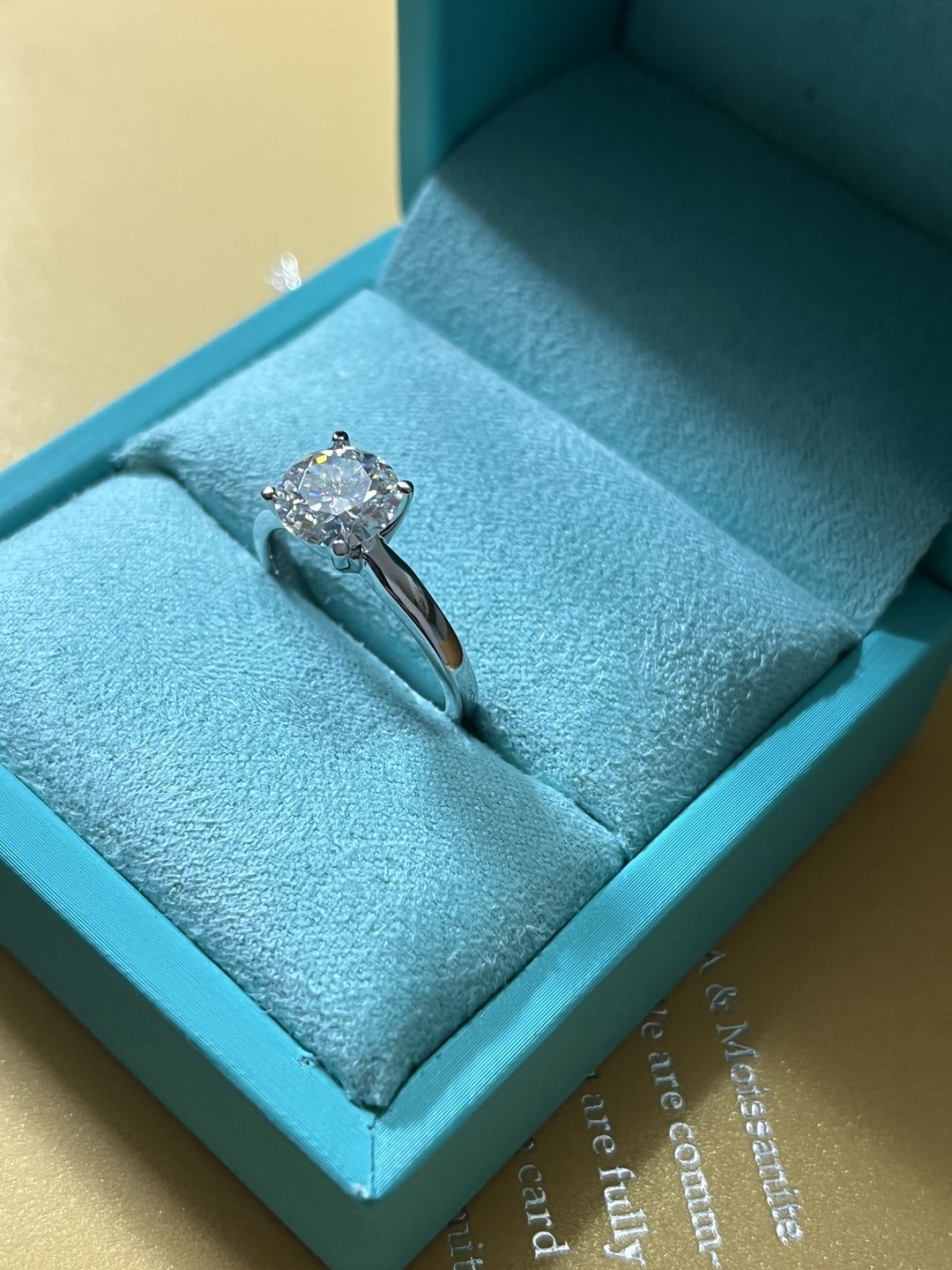 Customer photo review of Classic Solitaire Round Moissanite Four Prong Engagement Ring