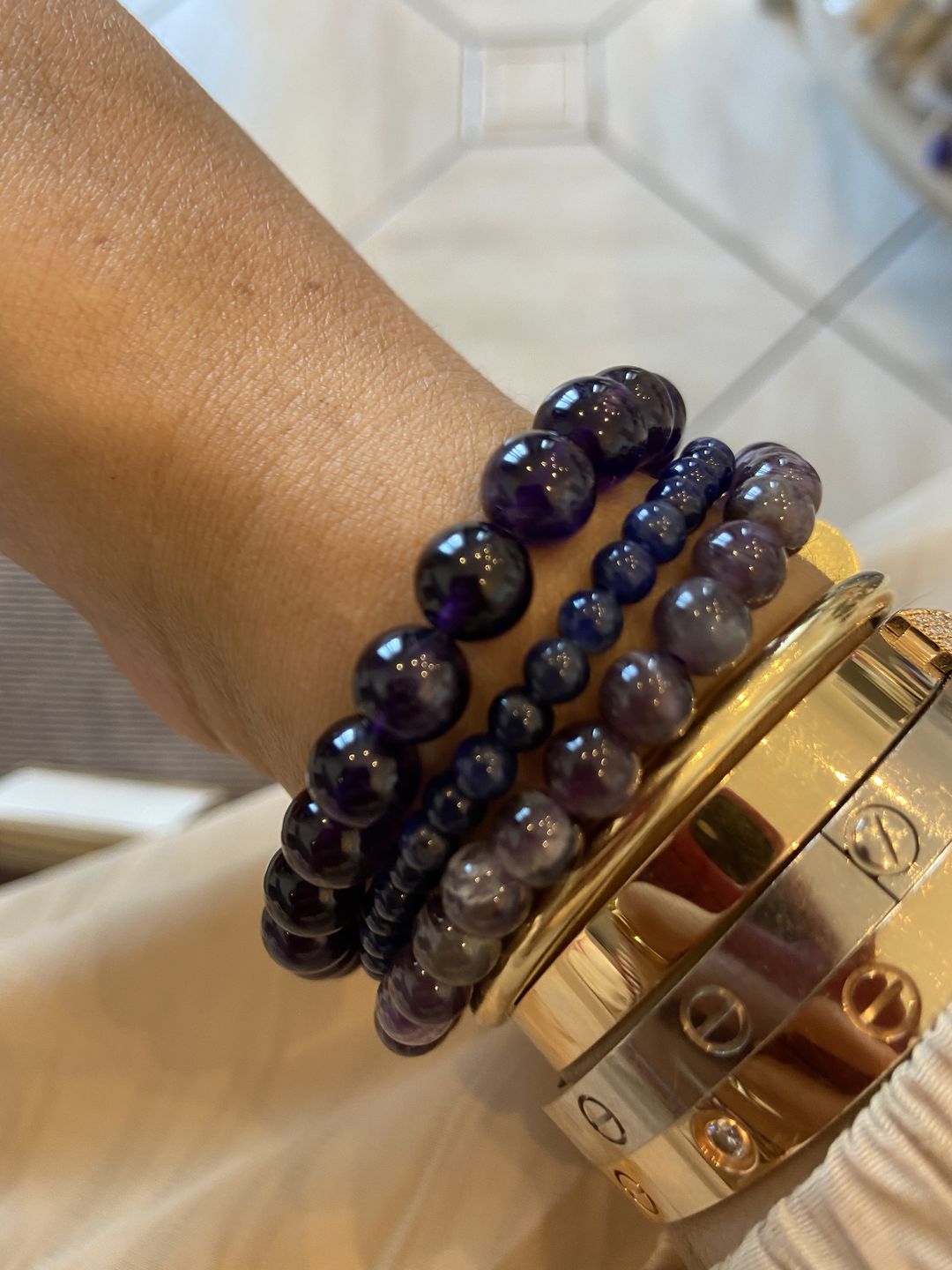 Customer photo review of Bracelet en améthyste 8mm