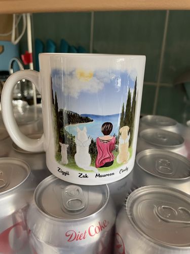 Customer photo review of Girl & Dogs - Life is better with a dog Personalised Mug