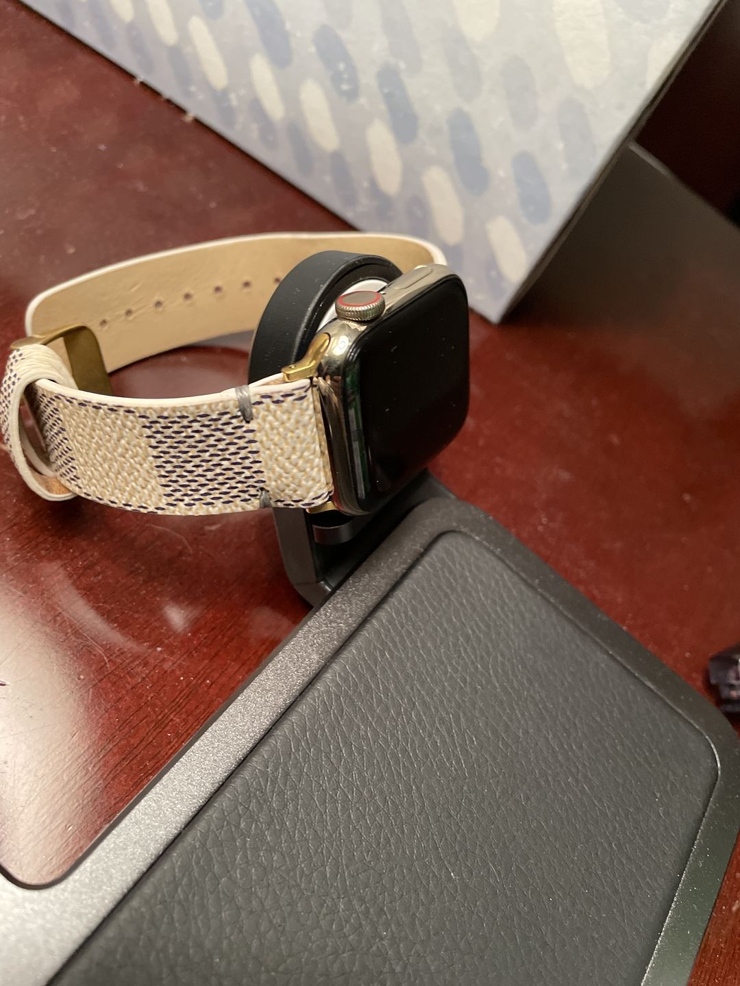 Customer photo review of Apple Watch Band Damier LV Monogram Azur