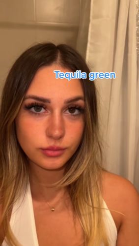 Customer photo review of Gem Green Colored Contact Lenses