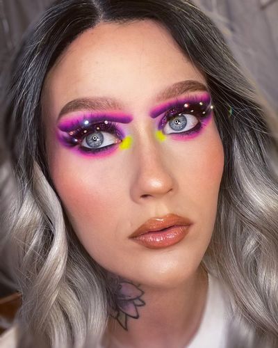 Customer photo review of Margarita Blue Colored Contact Lenses