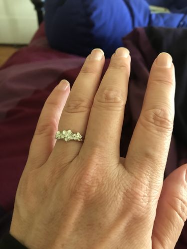 Customer photo review of Three Plumeria 4-6-4mm Clear CZ Ring