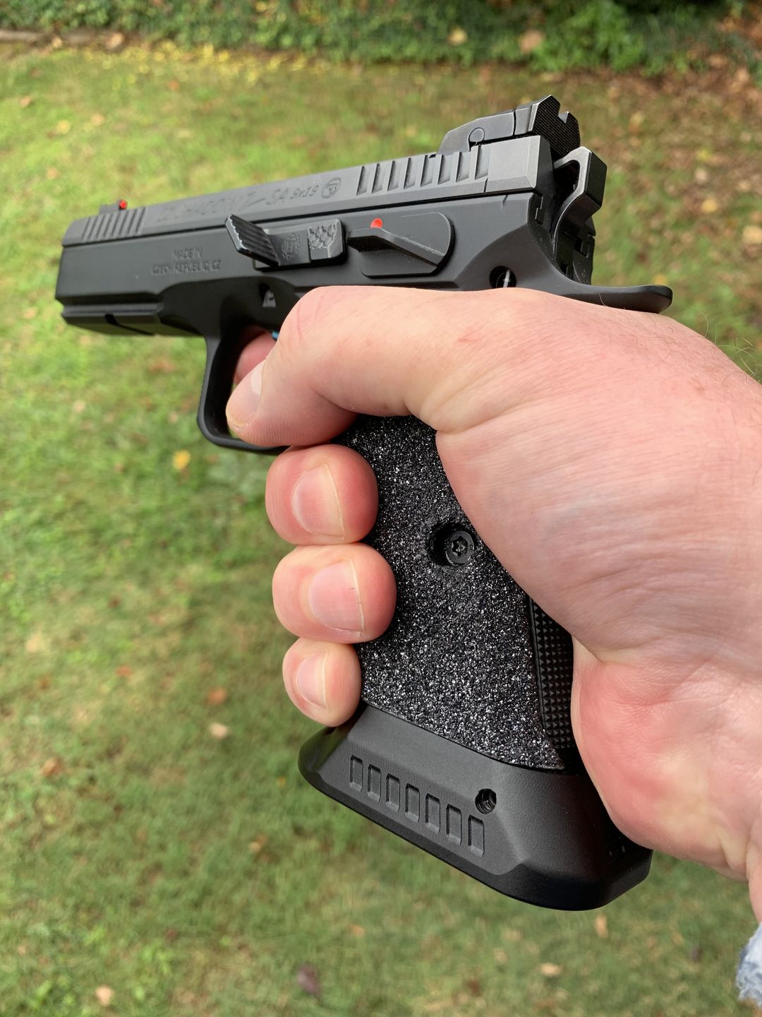 Customer photo review of CZ Shadow 2 Carbide Grips and Aluminium Mag-Well Combo