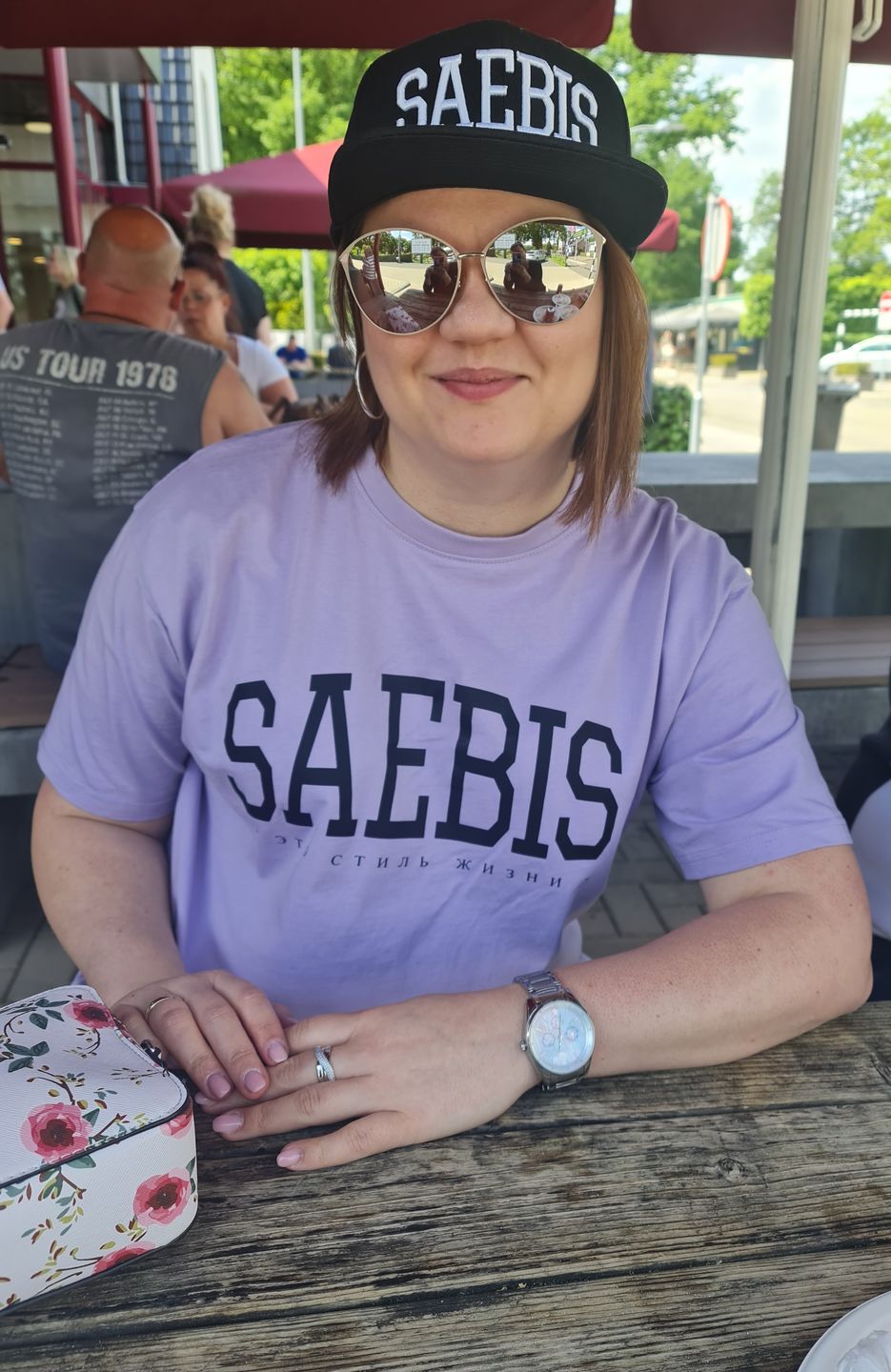 Customer photo review of Lifestyle Damen T-Shirt Kleid violett by SAEBIS®