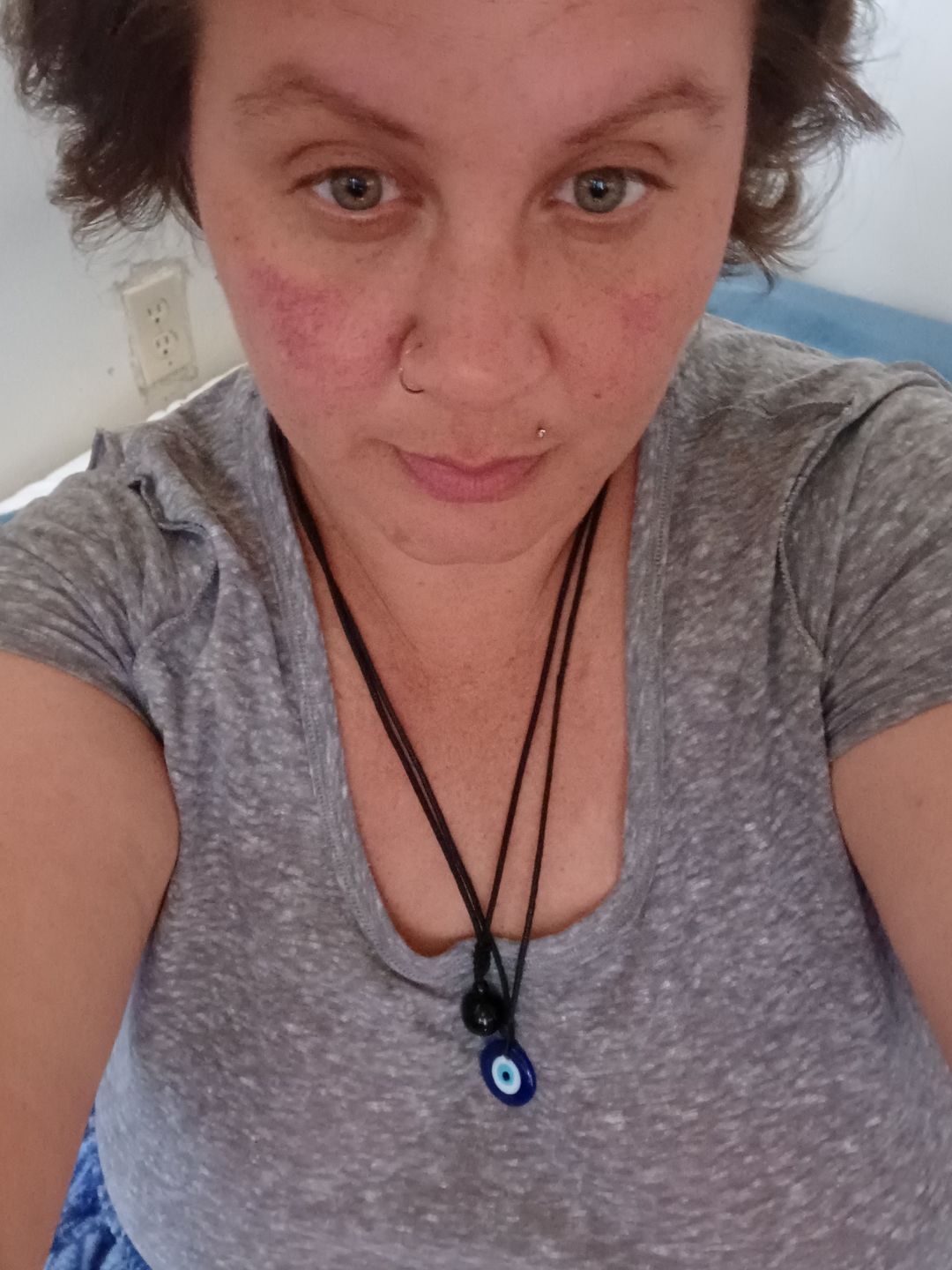 Customer photo review of Glass Evil Eye Good Luck and Protection Necklace