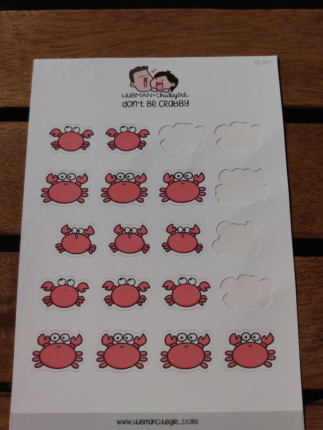Customer photo review of Don't Be Crabby Planner Stickers