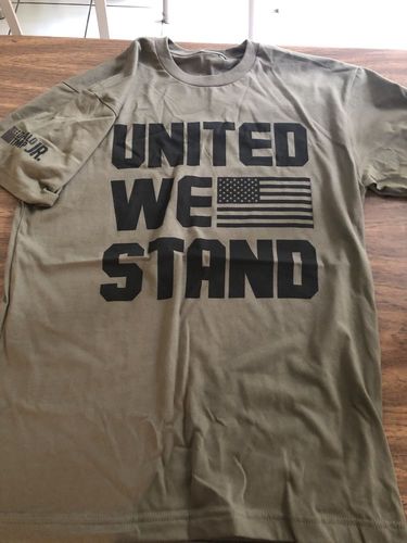 Customer photo review of $20 Special | United We Stand Black Print Tee