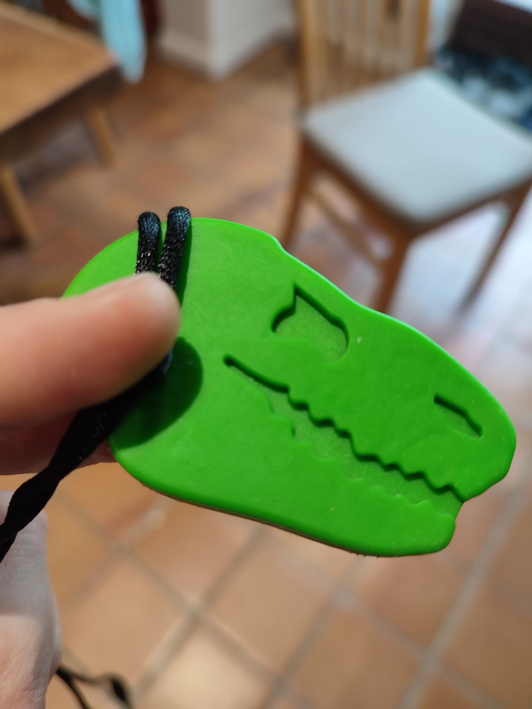 Customer photo review of Collier à mâcher tête de dinosaure