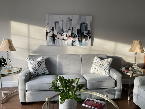 Customer photo review of 'Abstract Toronto' Framed Canvas