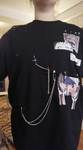 Customer photo review of Harajuku Style Anime Chained Long Sleeve Shirt