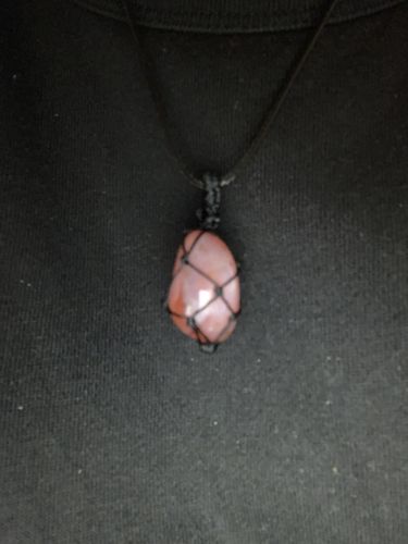 Customer photo review of Carnelian Net Pendant