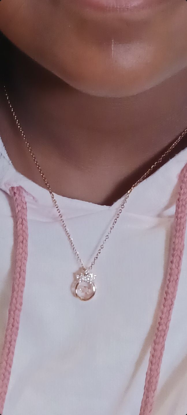 Customer photo review of Daughter | Straighten Your Crown Necklace