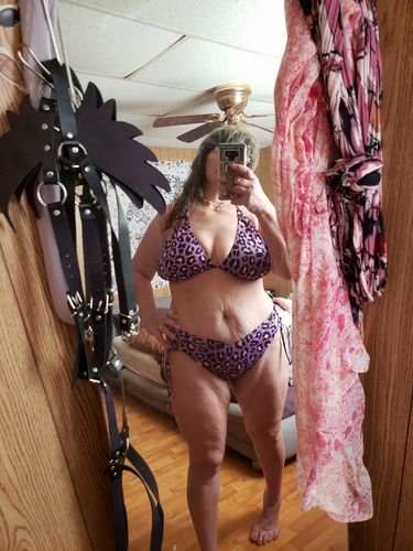 Customer photo review of Lavender Leopard Triangle Top