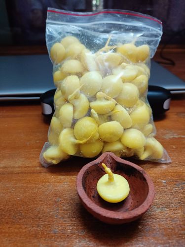 Customer photo review of Cow Ghee Lamps (100 Numbers) - Pure & Original Ghee (No Wax)