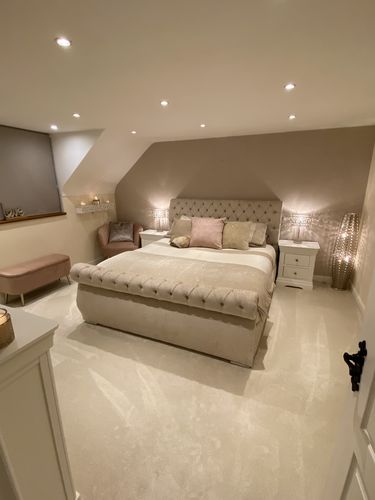 Customer photo review of Steel Plush Colorado Swan Sleigh Chesterfield Bed Frame