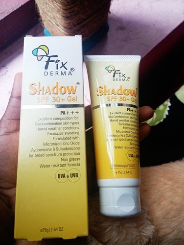 Customer photo review of Shadow Sunscreen SPF 30+ Gel  Sunscreen For Oily Skin - Acne Prone 75g Pack of 2