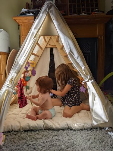 Customer photo review of Jumbo Foldable Climbing Triangle - Natural