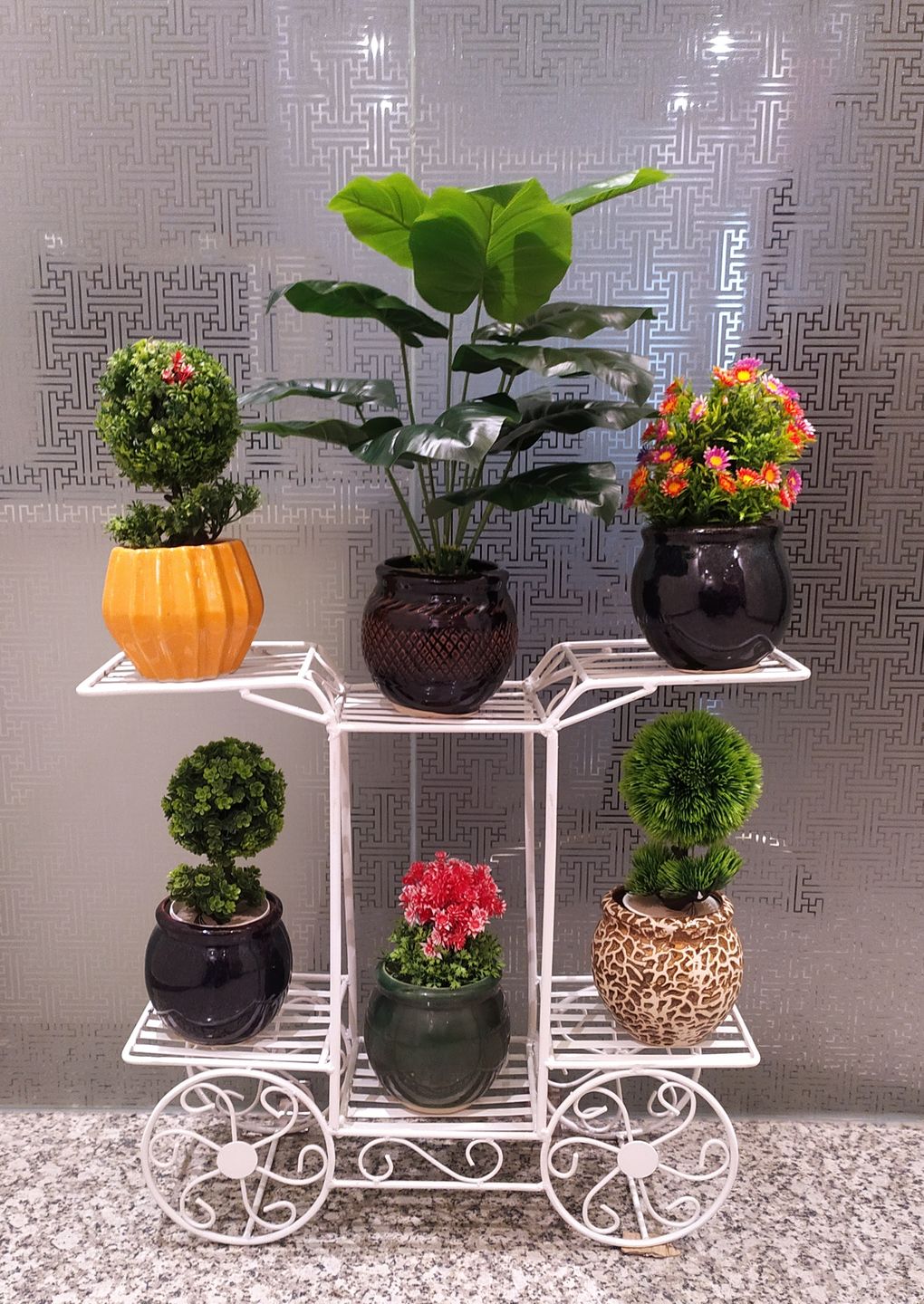 Customer photo review of 6-Tier Cart Planter Stand, Outdoor Flower Rack