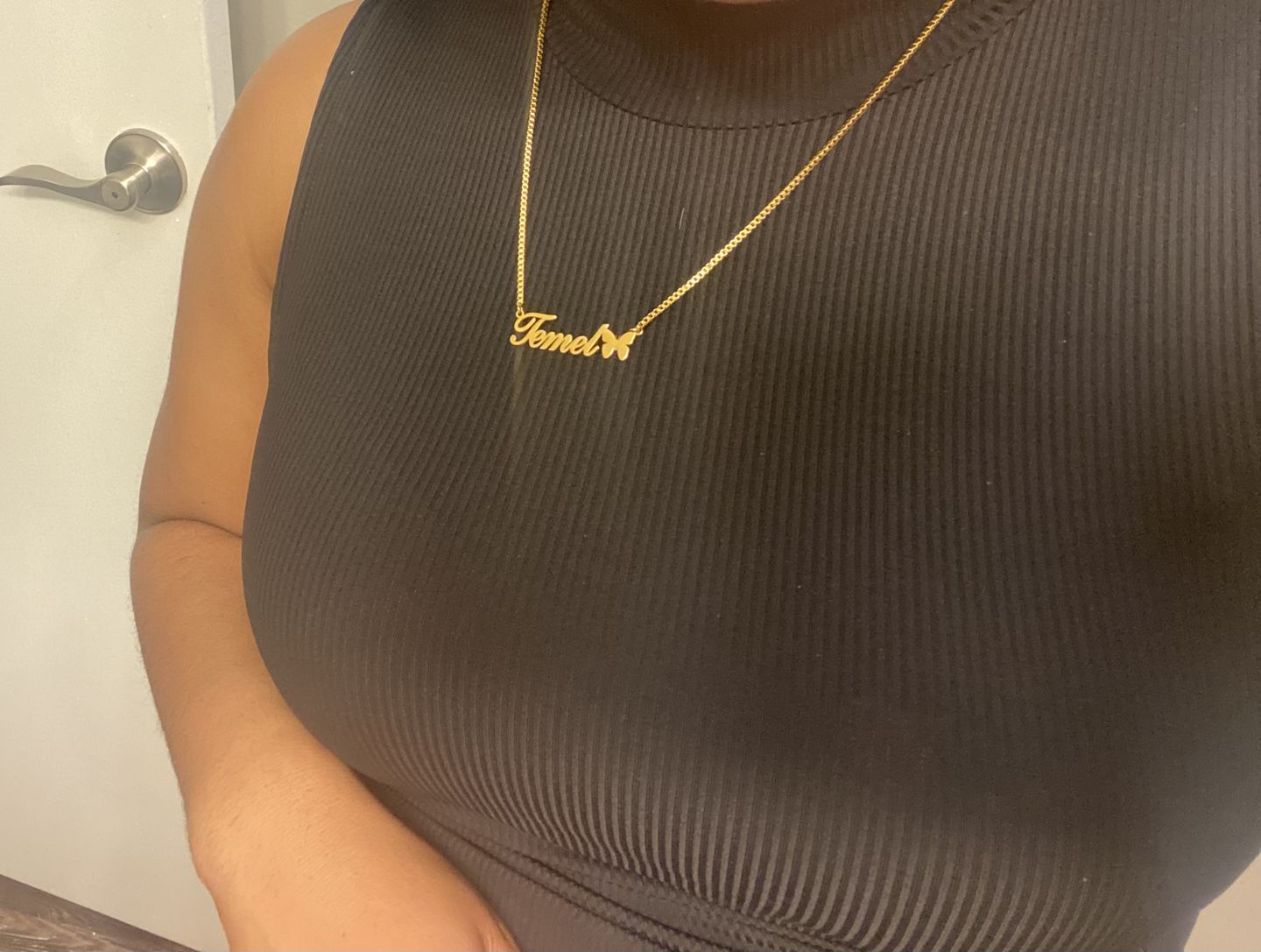 Customer photo review of Butterfly Name Necklace