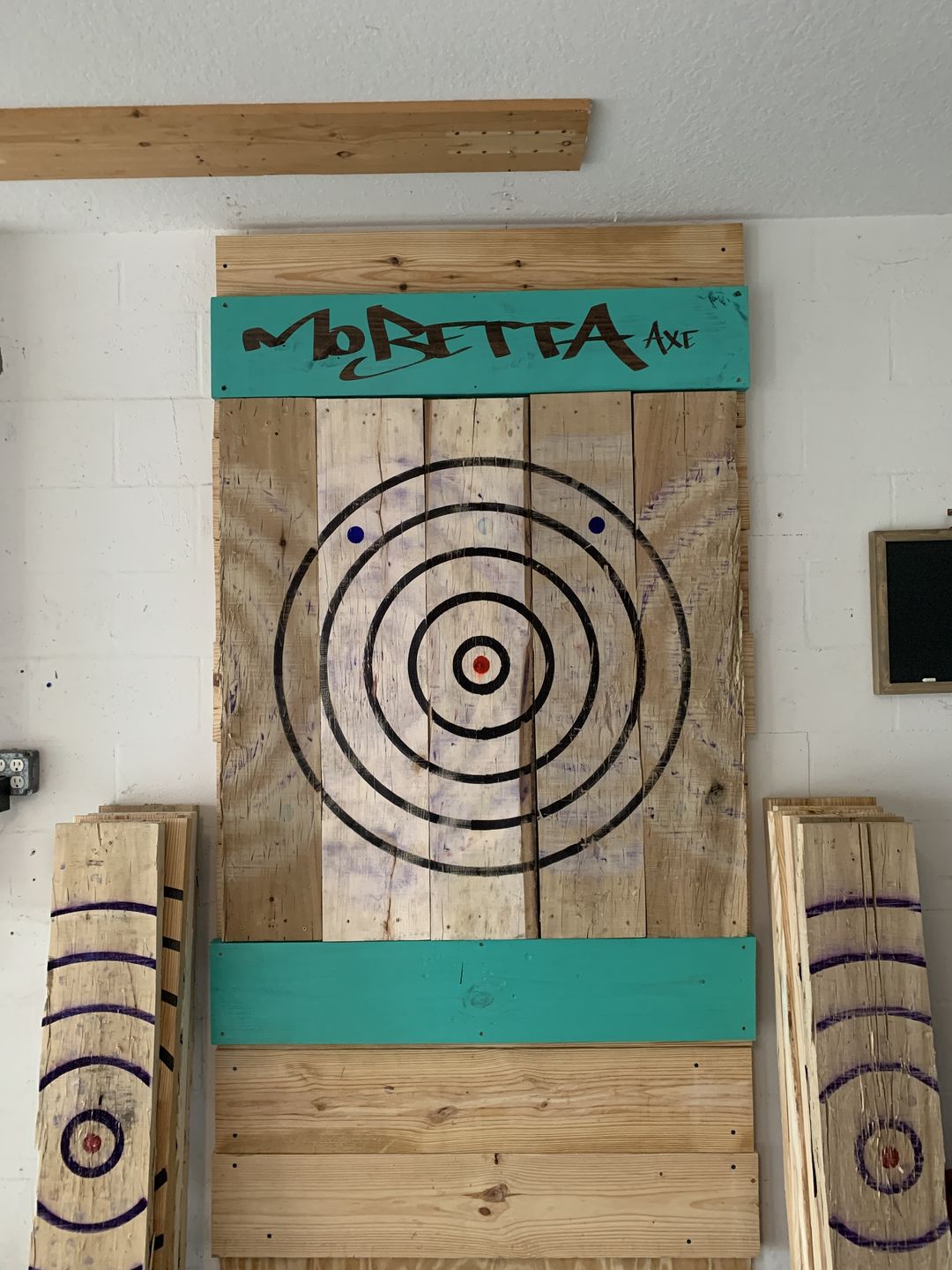 Customer photo review of Axe Throwing Target Builder Kit (Refillable Markers + Stencil)