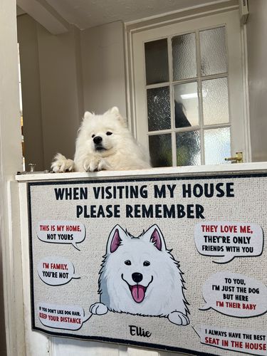 Customer photo review of Remember When Visiting Our House - Custom Doormat