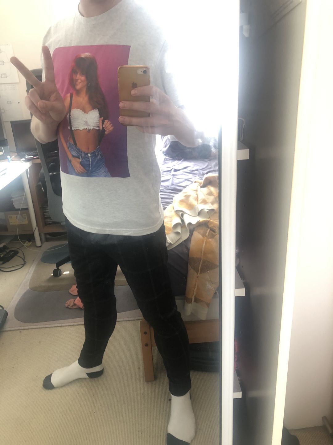 Customer photo review of Ultra Stretch Chino Pants - Skinny Fit - Black Checkered