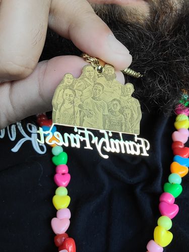 Customer photo review of Lovers Charm™ 18K Custom Engraved Necklace