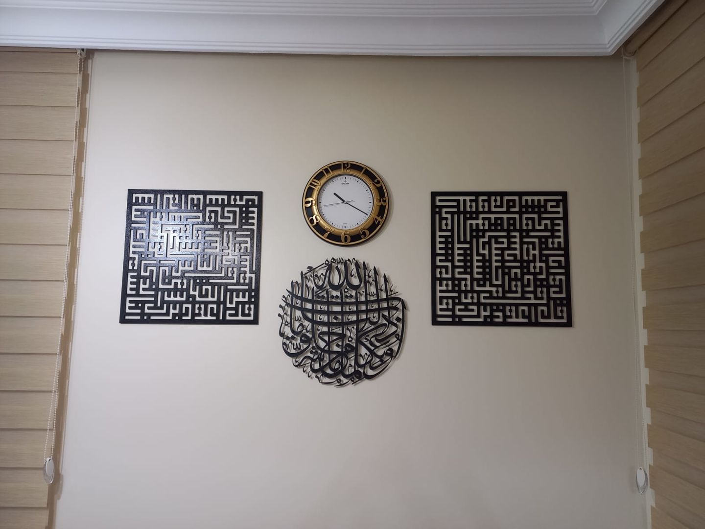 Customer photo review of Felak-Nas Sureleri Kufi 2'li Set Siyah Ahşap Tablo