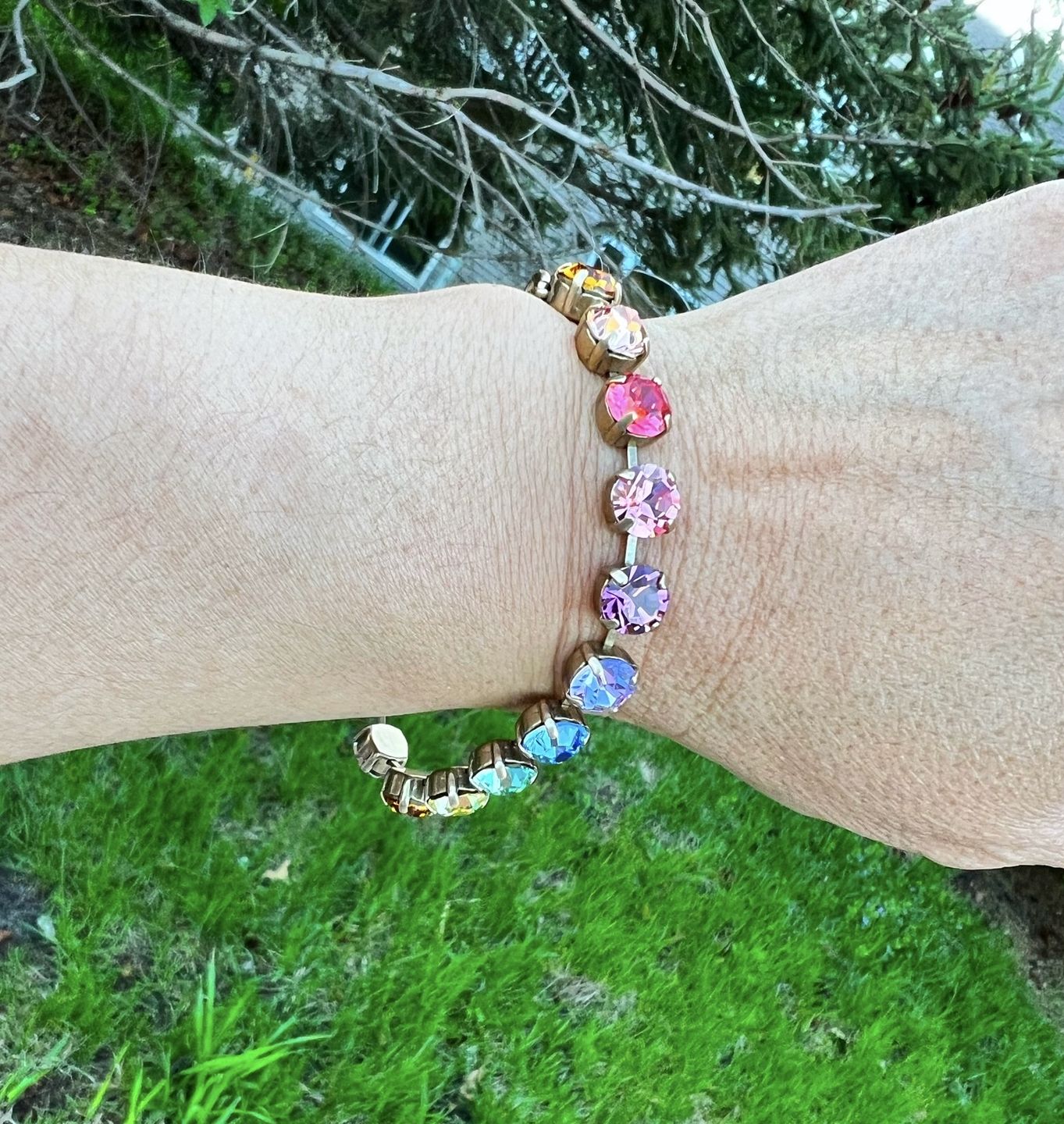Customer photo review of Arista Bracelet in Rainbow Ombré