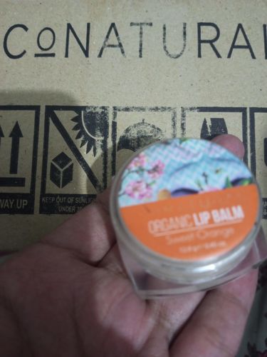 Customer photo review of Organic Sweet Orange Lip Balm
