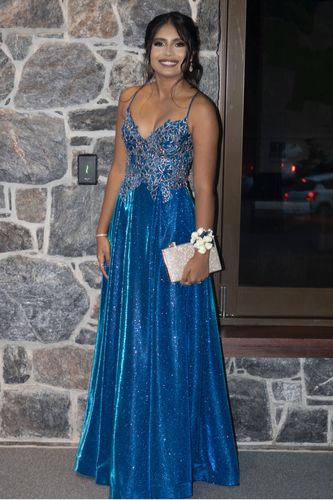 Customer photo review of Ivy Glitter Gown - Royal Blue