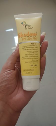 Customer photo review of Shadow Sunscreen SPF 30+ Gel - Sunscreen For Oily Skin - Acne Prone