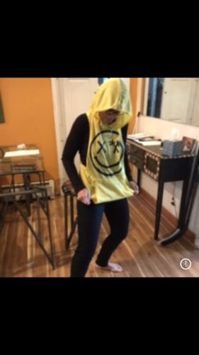Customer photo review of Salty Savage™ Unisex OG Spliced Palm Smile Sleeveless Racerback Muscle Tank Hoodie | Yellow