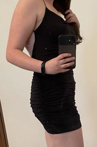 Customer photo review of Faye Mini Dress (BLACK)